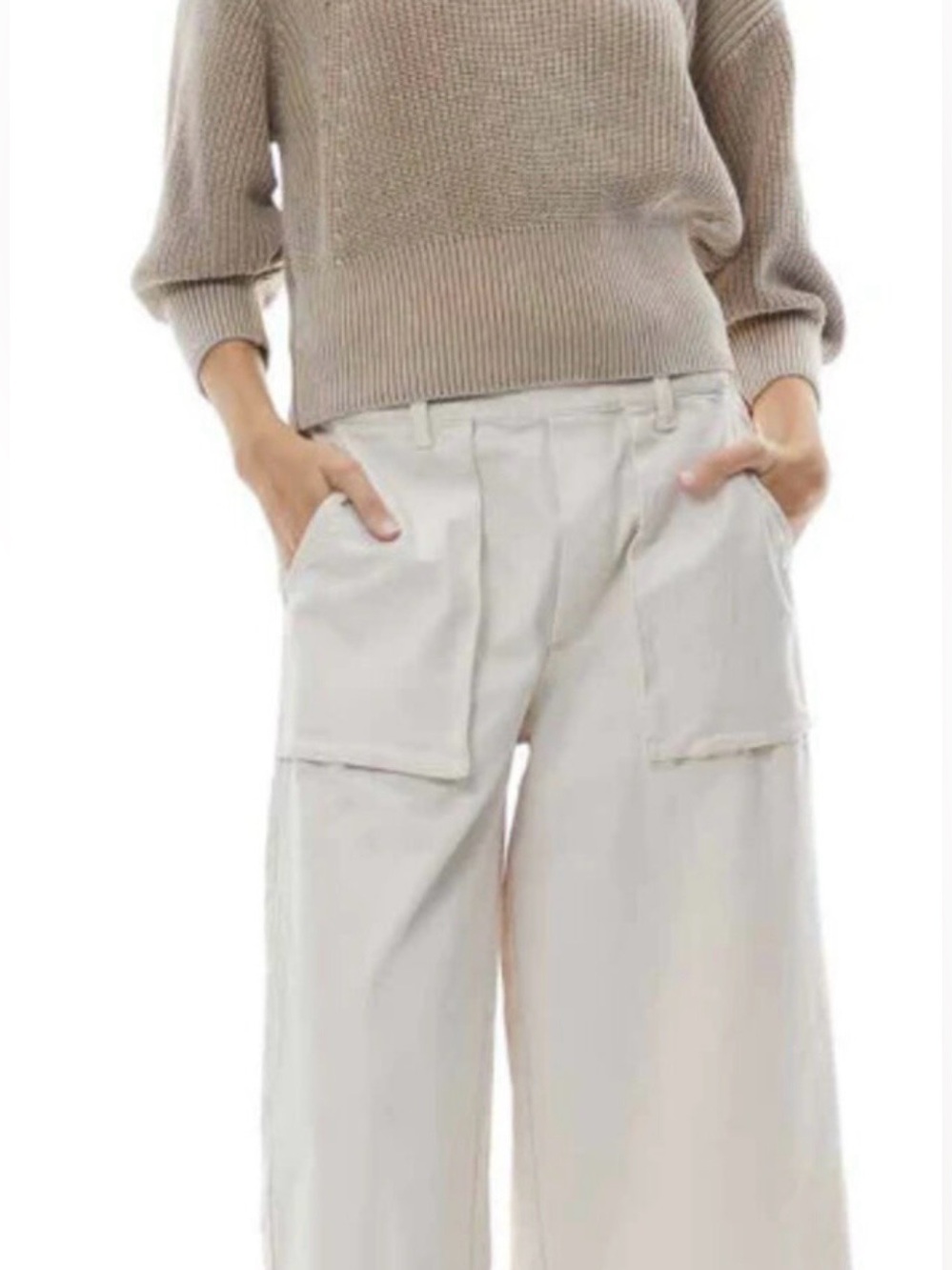 Young Fabulous & Broke Taupe Crewneck Sweater